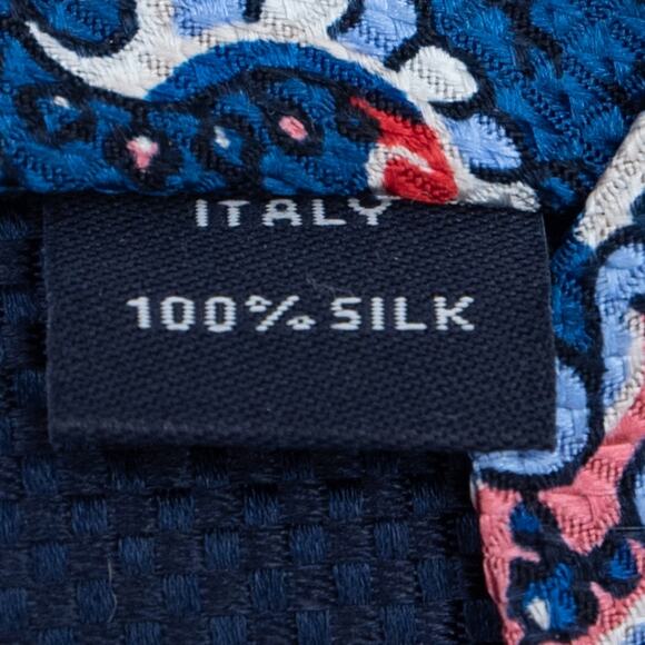 Daniel Cremieux Long Blue Pink Paisley 100% Silk Necktie Made In Italy - Picture 4 of 6